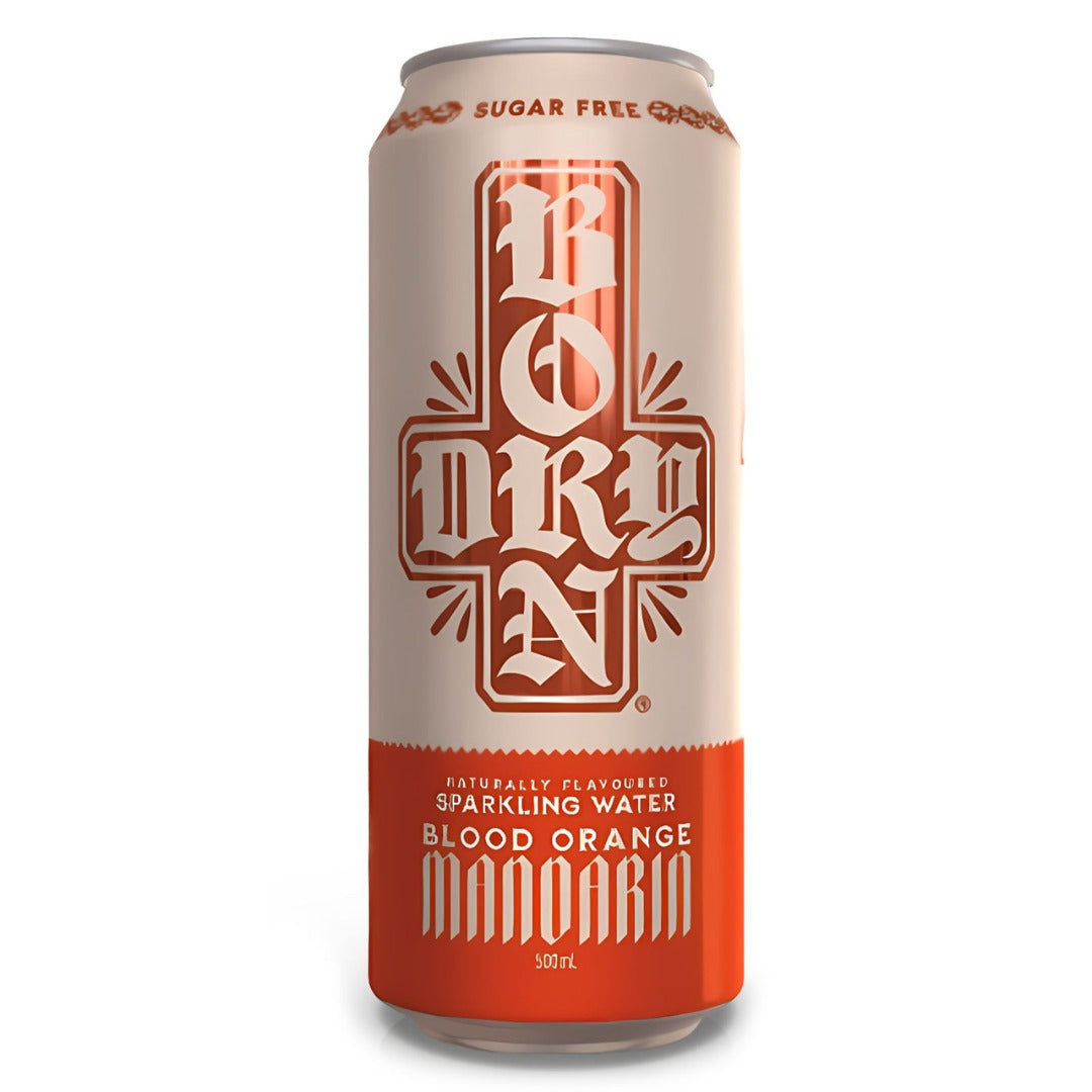 Born Dry Sparkling Water - Blood Orange Mandarin - 12 x 500ml FREE SHIPPING
